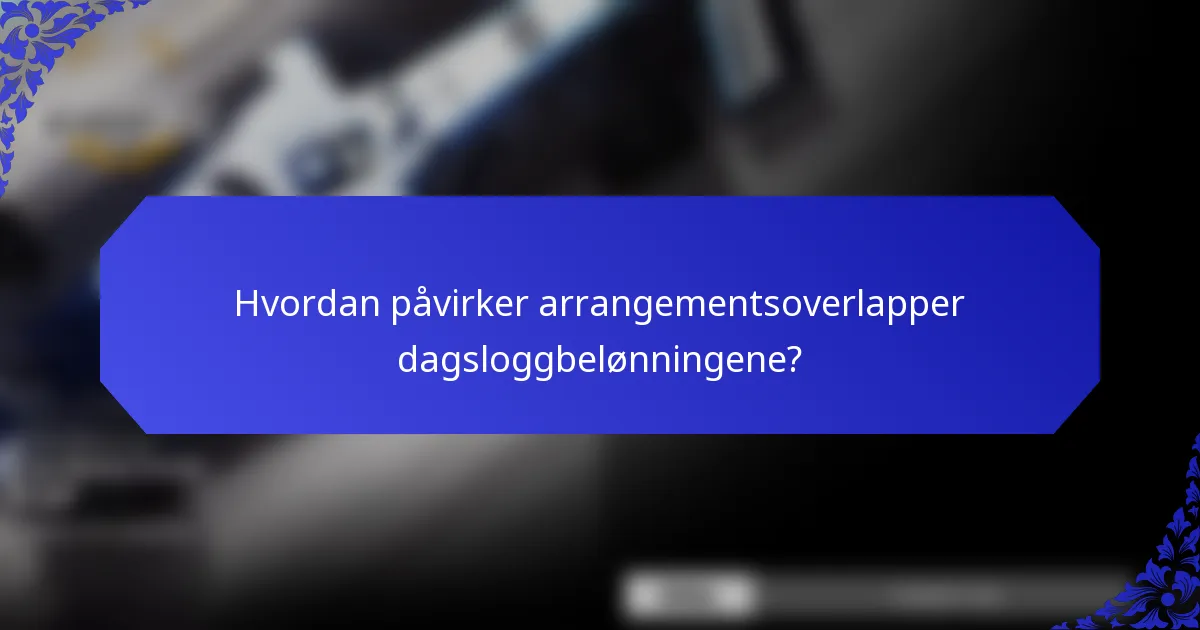 Hvordan påvirker arrangementsoverlapper dagsloggbelønningene?